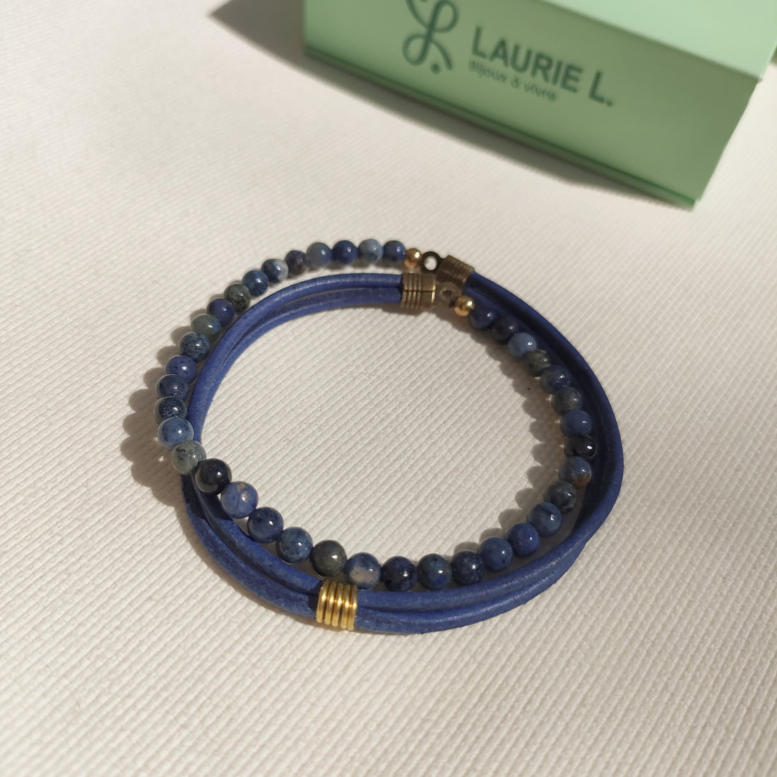 Bracelet homme double tour sans fermoir pierres natruelles