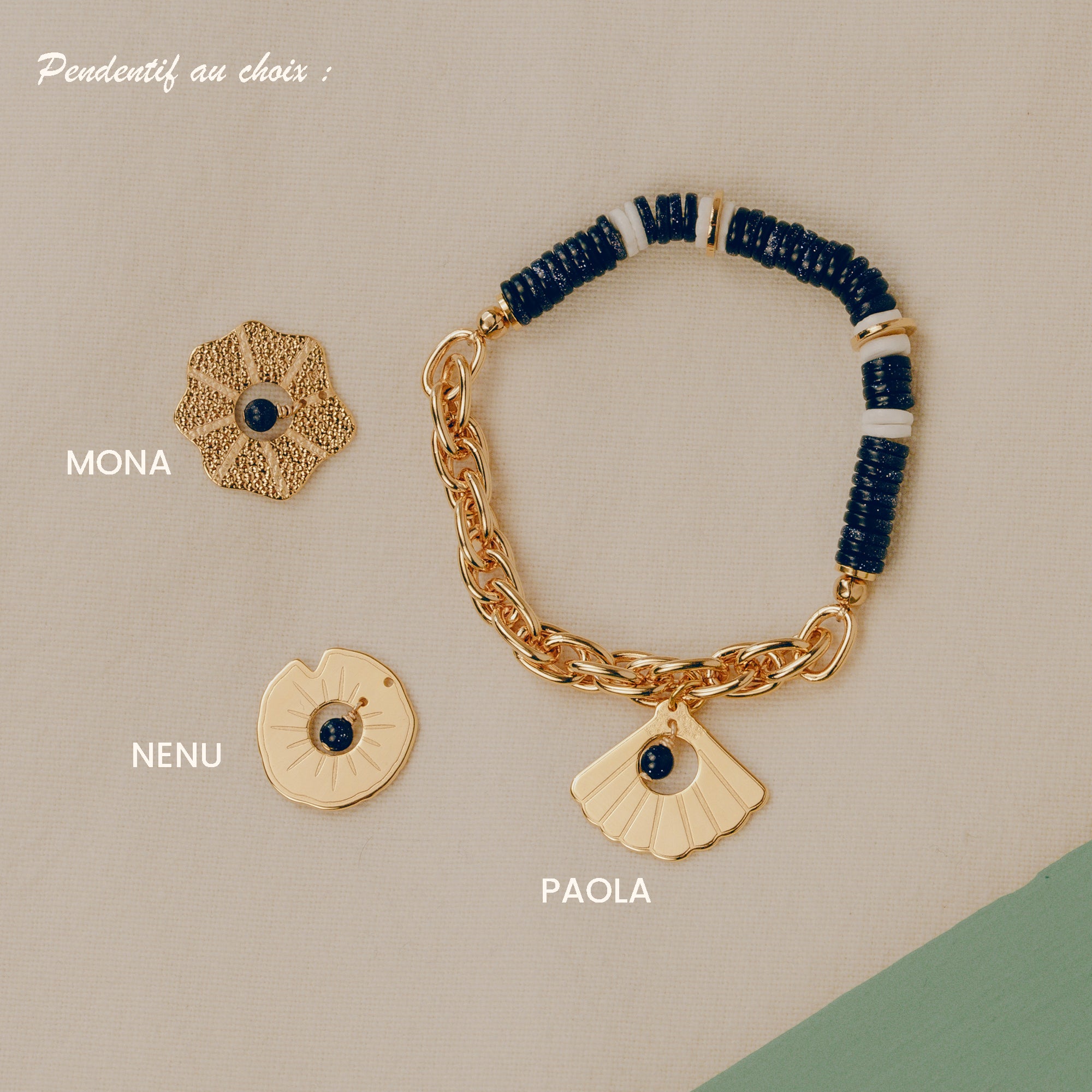 Bracelet sans fermoir en chaine et perles facile à vivre de LAURIE L. bijoux