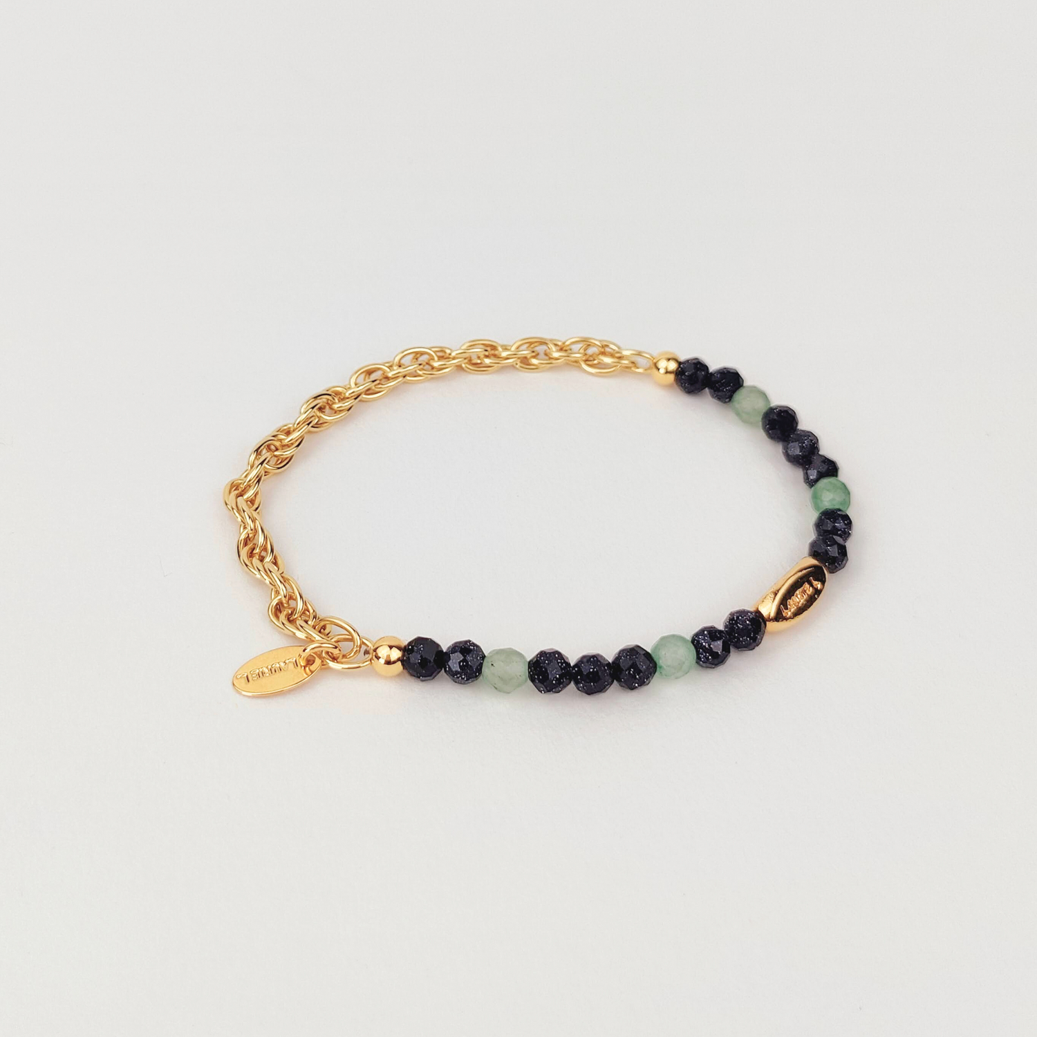 Bracelet or et pierres naturelles sans fermoir