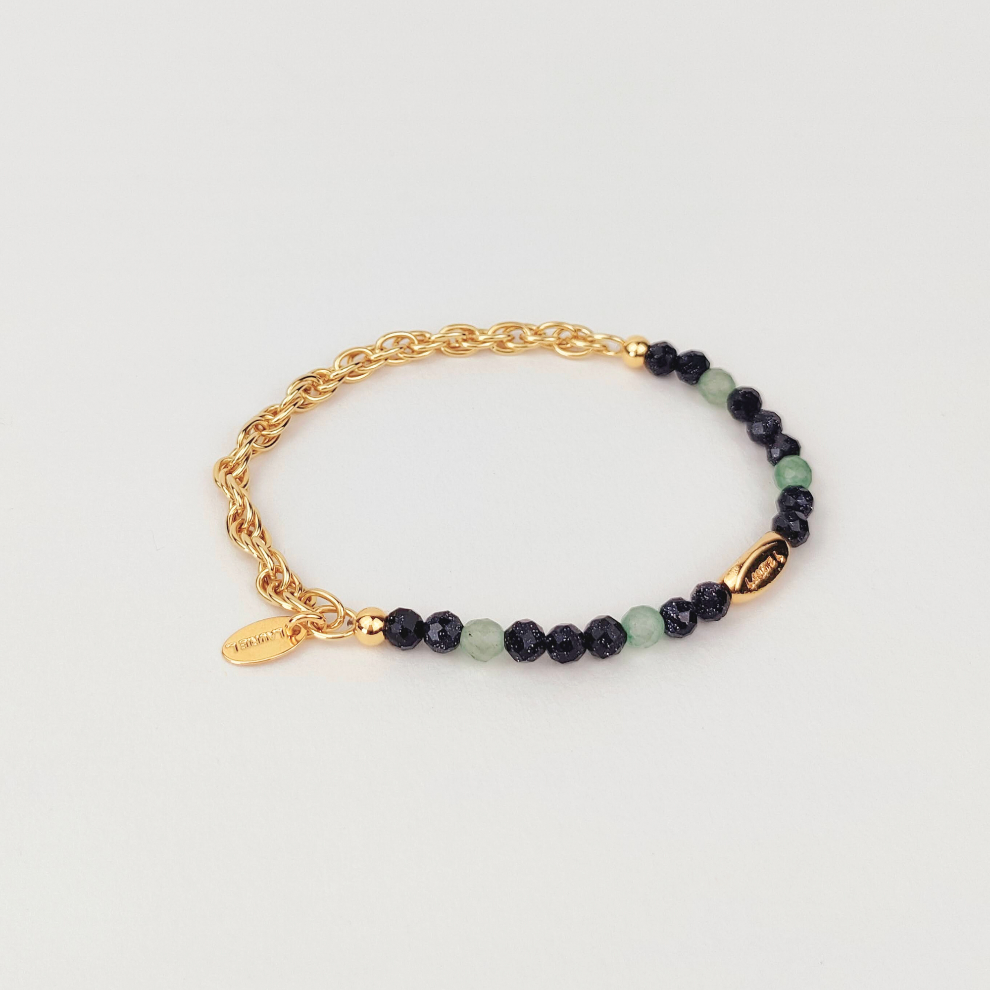 Bracelet or et pierres naturelles sans fermoir