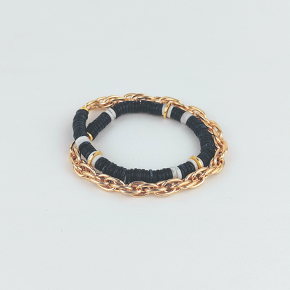 Bracelet plaqué or femme et pierres naturelles