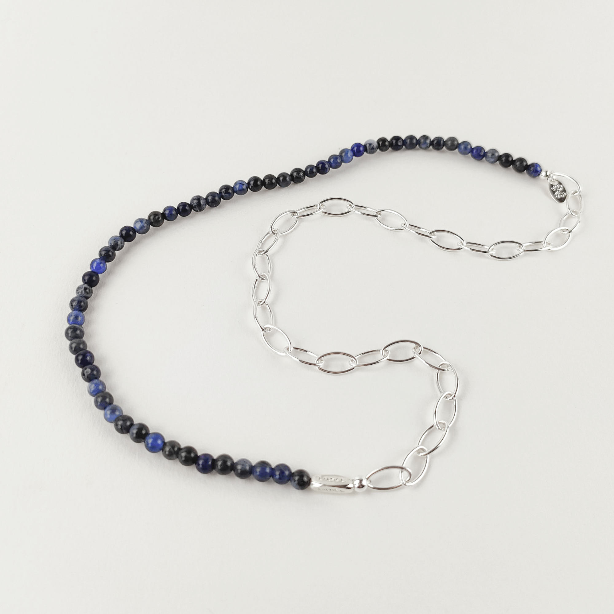 Bracelet collier argent et pierres naturelles sans fermoir