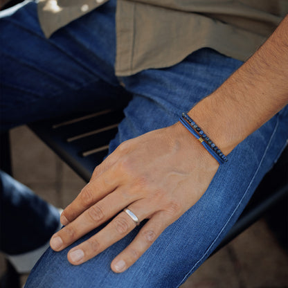 Bracelet homme double tour sans fermoir pierres natruelles