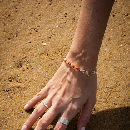 Bracelet argent et pierres naturelles sans fermoir