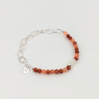 Bracelet argent et pierres naturelles sans fermoir