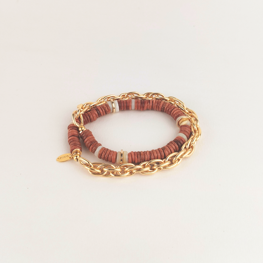 Bracelet femme plaqué Or et pierres naturelles 